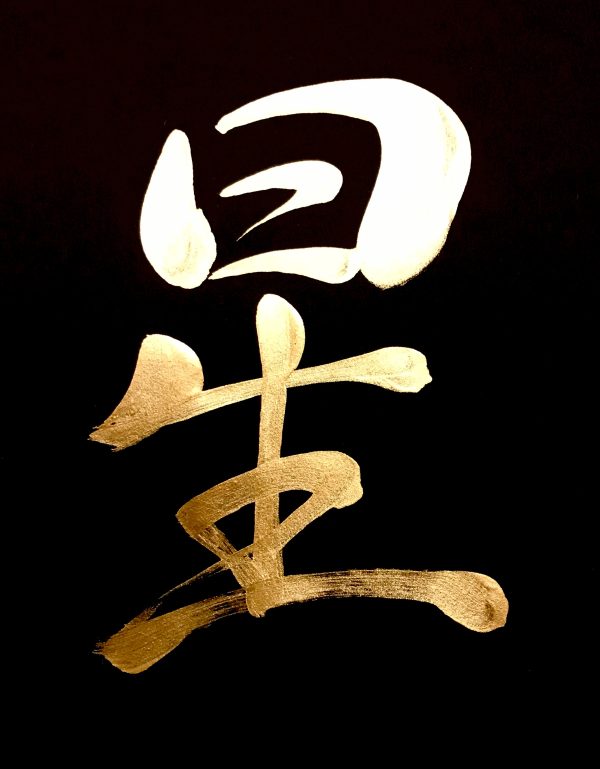 A Japanese calligraphy artwork. The writing means "star".