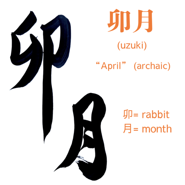 A 2-character Japanese calligraphy work, black ink on white background